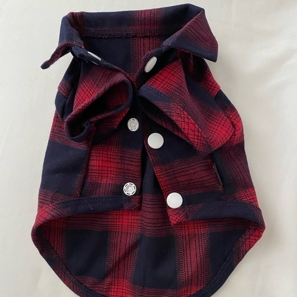 Pet Red & Navy Blue Light Flannel Shirt Jacket - Picture 2 of 9